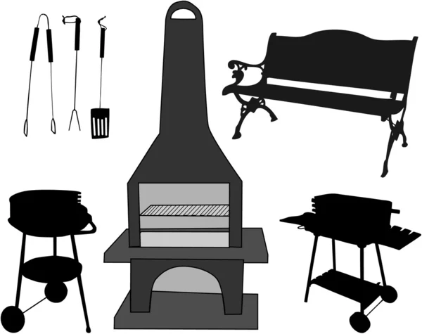 Accessoires de barbecue — Image vectorielle
