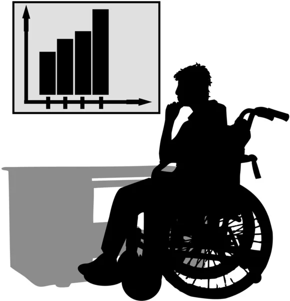 Disabled at work — Stock Vector