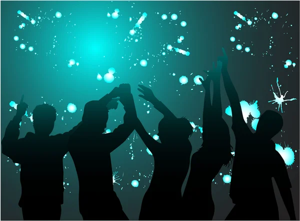Silhouettes dansantes-fond grunge — Image vectorielle