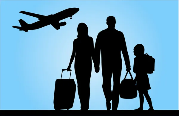 Família viajante — Vetor de Stock
