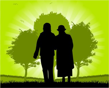 Seniors Walk clipart