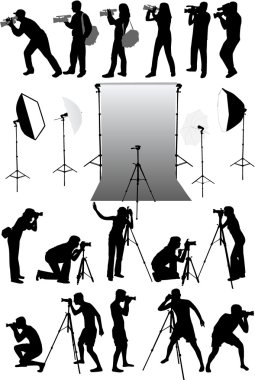 Photo accessories - studio equipment, working with vectors clipart