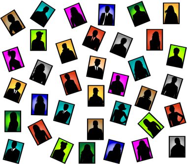 Colorful portraits clipart