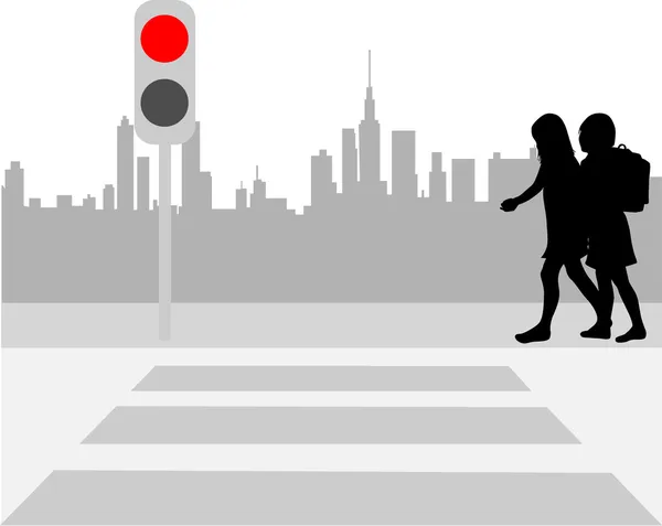 Pedestrian crossing - vector illustration — Stock Vector