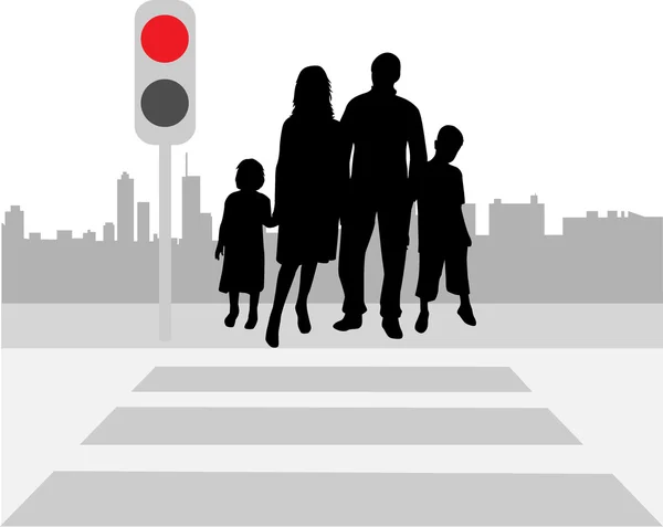 Pedestrian crossing — Stock Vector