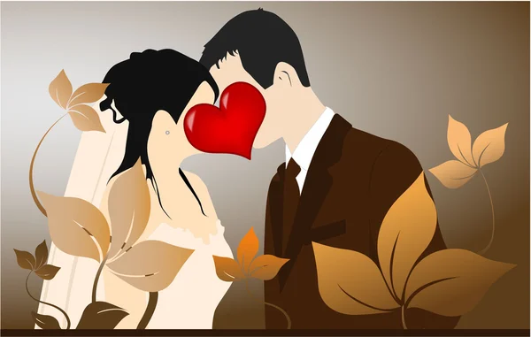 Giovane coppia - illustrazione amore — Vettoriale Stock