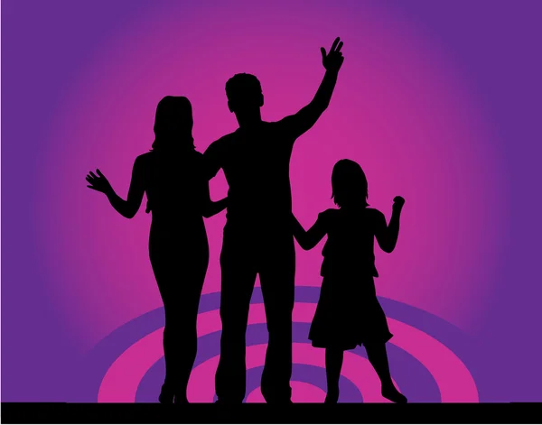 家族 - 紫色の背景の画像 — ストックベクタ