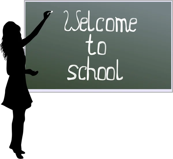 Consejo escolar - bienvenido a la escuela — Vector de stock
