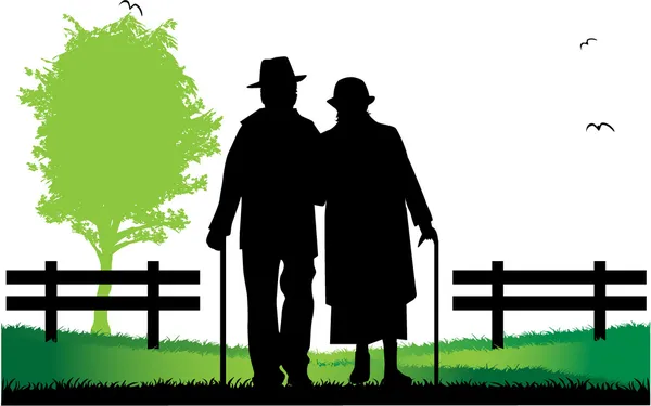 Seniorenwanderung — Stockvektor