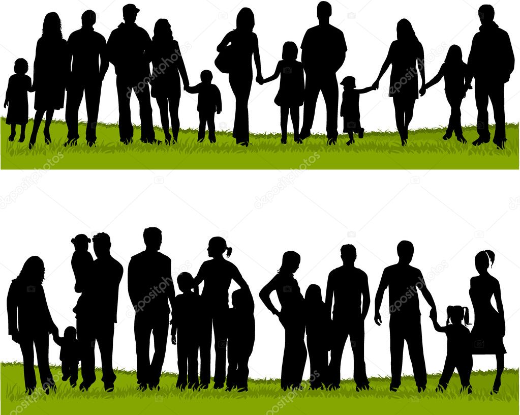Collection of family silhouettes