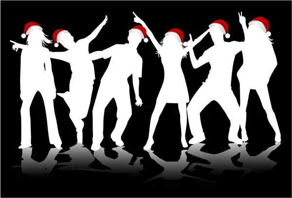 Christmas party - black background — Stock Vector