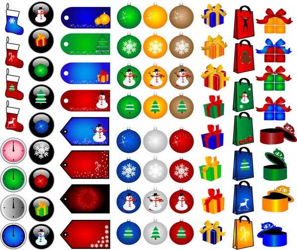 Vánoční ozdoby-velké kolekce — Stockový vektor