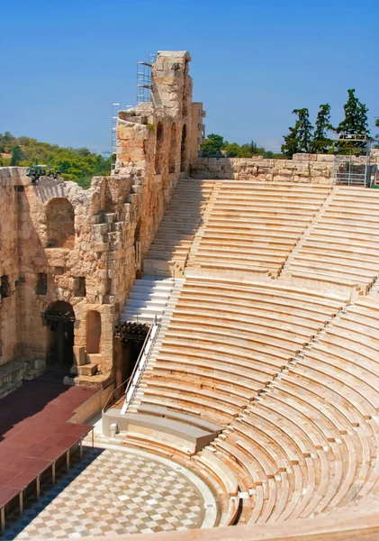 Ódeiu Héróda Attika v Akropoli, Řecko — Stock fotografie