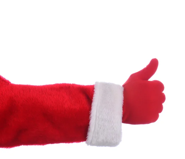 Weihnachtsmann streckt die Daumen in die Höhe — Stockfoto