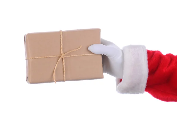 Санта з посилки — стокове фото