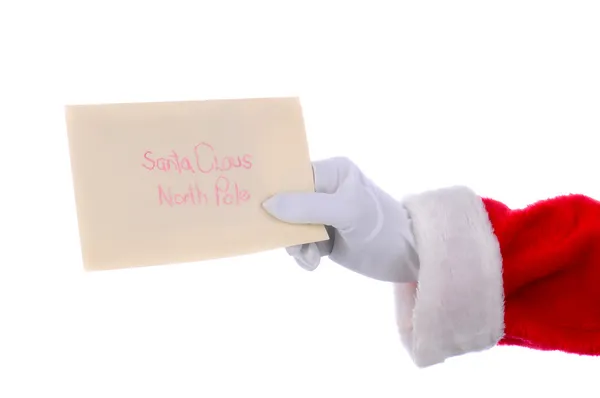 Санта с письмом — стоковое фото