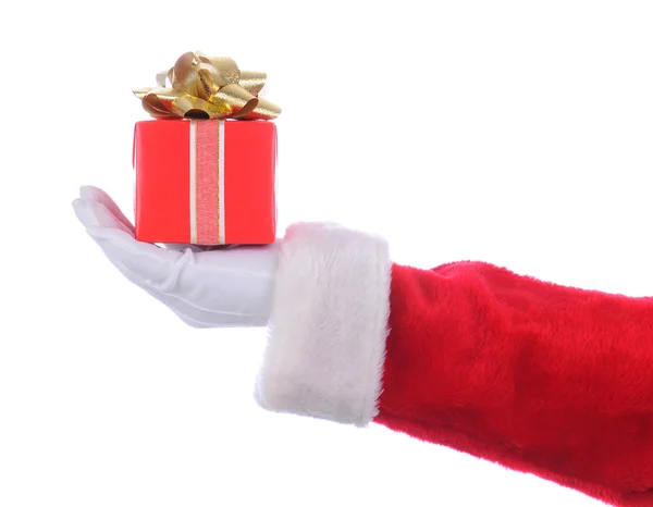 Santa con regalo rojo —  Fotos de Stock