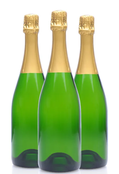 Groep van drie champagneflessen — Stockfoto