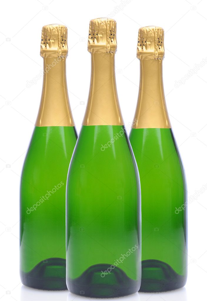 Group of Three Champagne Bottles