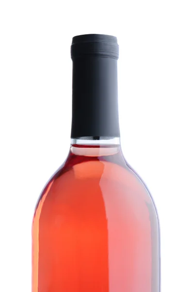 Botella de vino rubor sobre fondo blanco —  Fotos de Stock