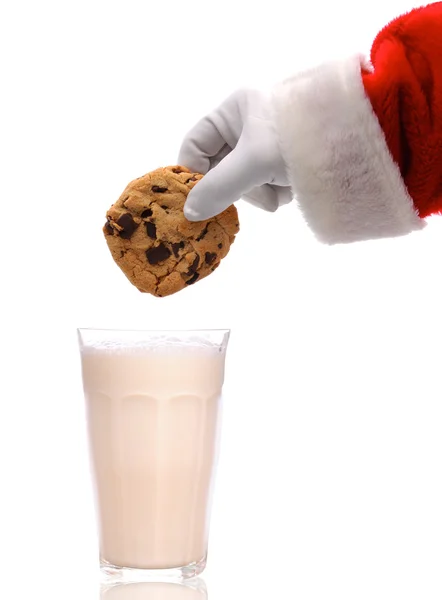 Santa Dunking Cookie — Stock Photo, Image