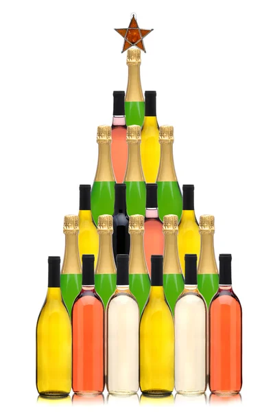 Botella de vino Árbol de Navidad — Foto de Stock