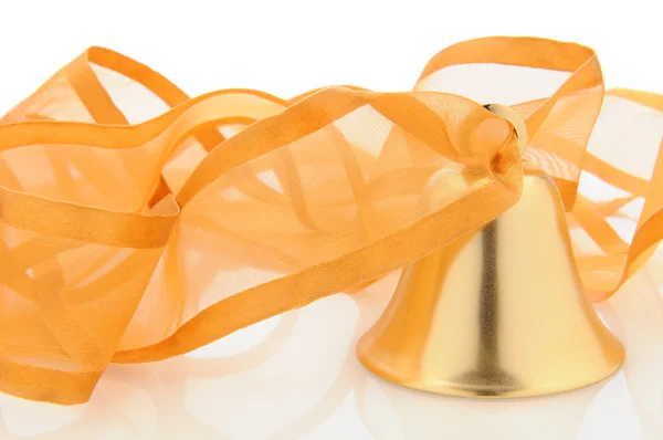 stock image Brass bell with ribbon