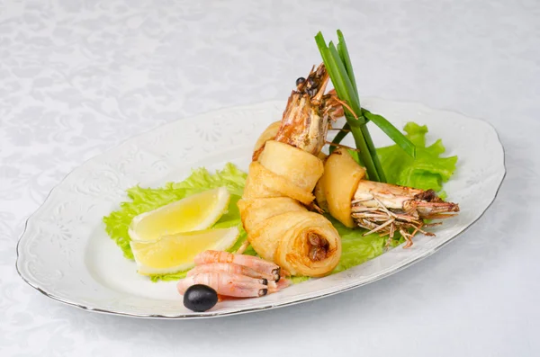Prato de camarão — Fotografia de Stock