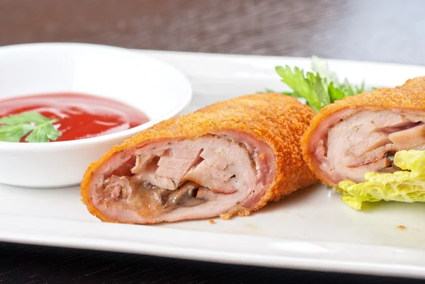 Rolls from pork meat — Stock Photo, Image