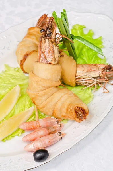 Prato de camarão — Fotografia de Stock