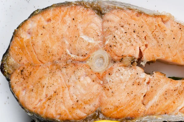 Grilled salmon closeup — Stock Photo, Image
