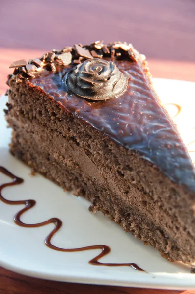 Κομμάτι κέικ σοκολάτας — Φωτογραφία Αρχείου