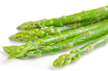 Fresh asparagus on white clipart