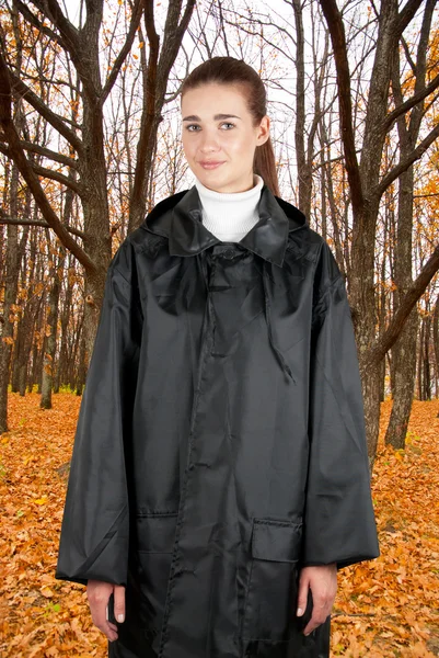 Woman in rain coat — Stock Photo, Image