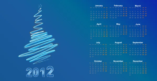 Kalender für das neue Jahr 2012 — Stockvektor