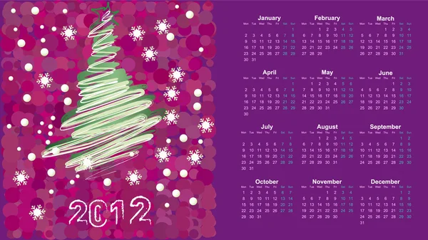 Kalendarz na nowy rok 2012 — Wektor stockowy