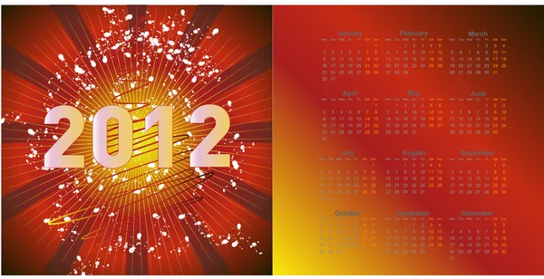 Calendário para um novo ano 2012 — Vetor de Stock