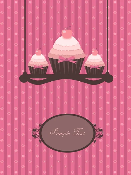 Cupcakes sur l'étagère — Image vectorielle