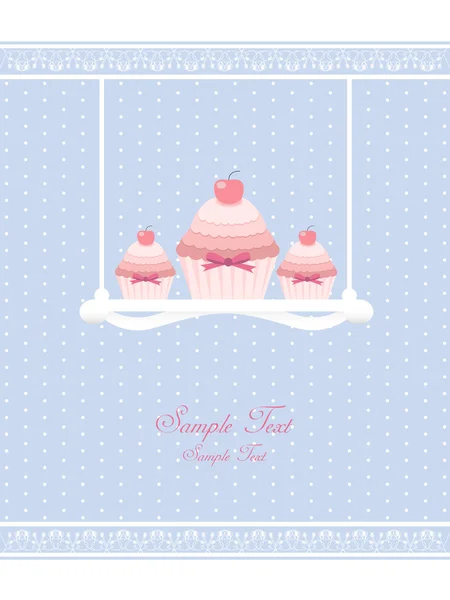 Design cupcake vintage — Vettoriale Stock