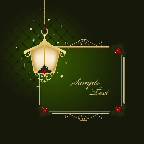 Bannière cadre de Noël avec lanterne — Image vectorielle