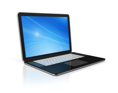 Black Laptop computer isolated on white clipart