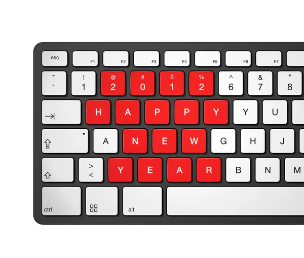 Новый 2012 год на клавиатуре компьютера — стоковое фото