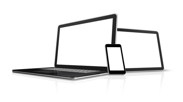 Laptop, mobile phone and digital tablet pc computer