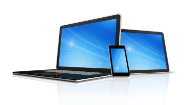 dizüstü bilgisayar, cep telefonu ve dijital tablet pc bilgisayar