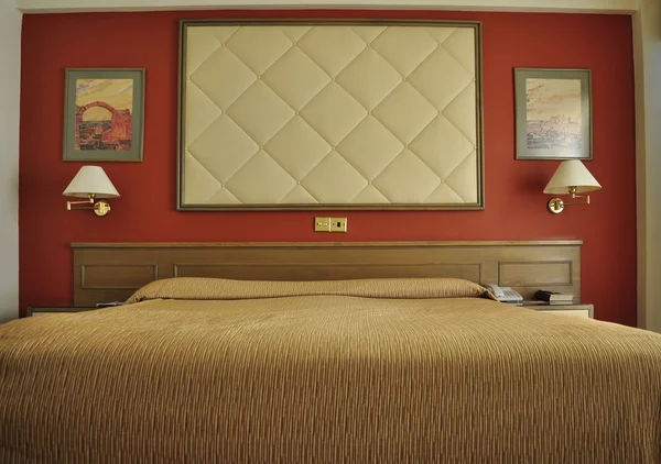 ホテルの寝室のインテリア — ストック写真
