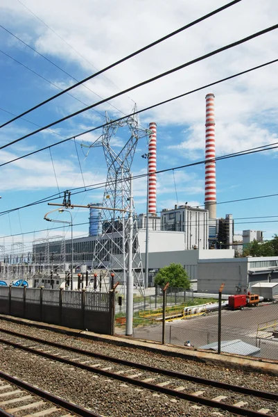 Теплова електростанція - вугілля — стокове фото