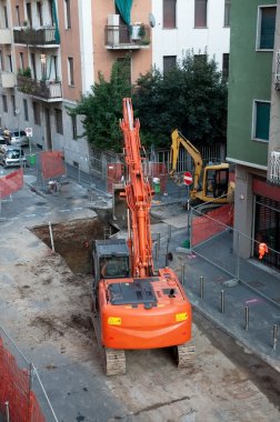 Kazıcı bir şehir cadde üzerinde