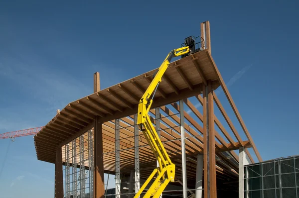 Stock image Glued laminated timber and mobile platform