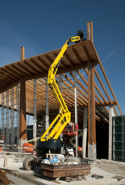 stock image Glued laminated timber and mobile platform