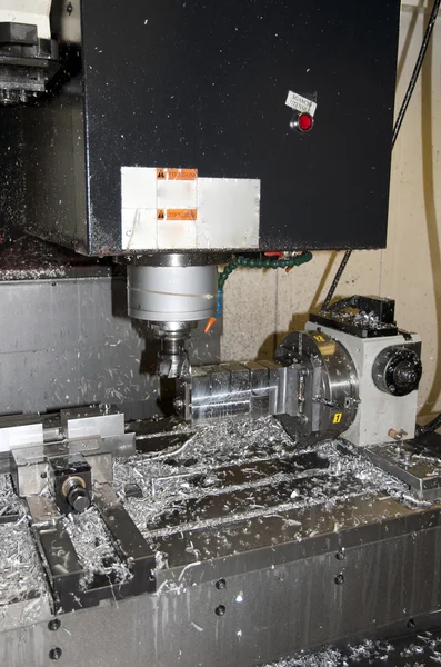 Drilling and milling CNC in workshop — Stock Photo, Image